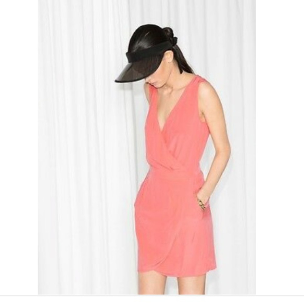 Peach wrapped dress